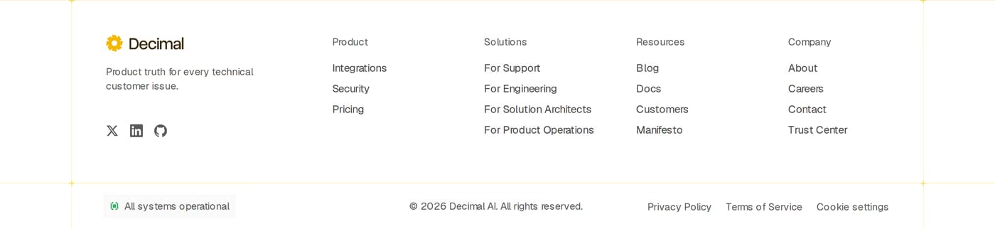 Decimal AI Footer section