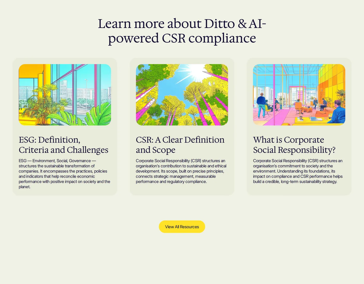 Ditto — screenshot of the blog section