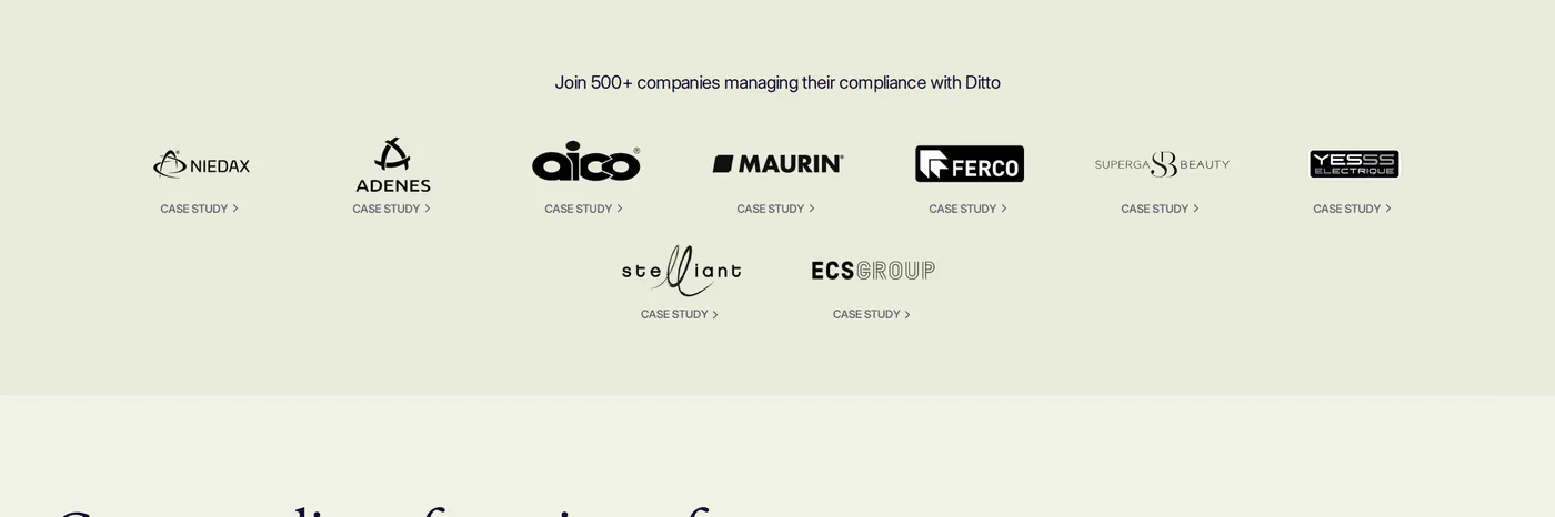 Ditto — screenshot of the logos section