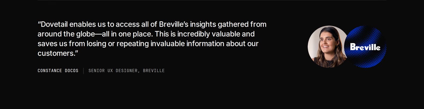 Dovetail — screenshot of the testimonials section