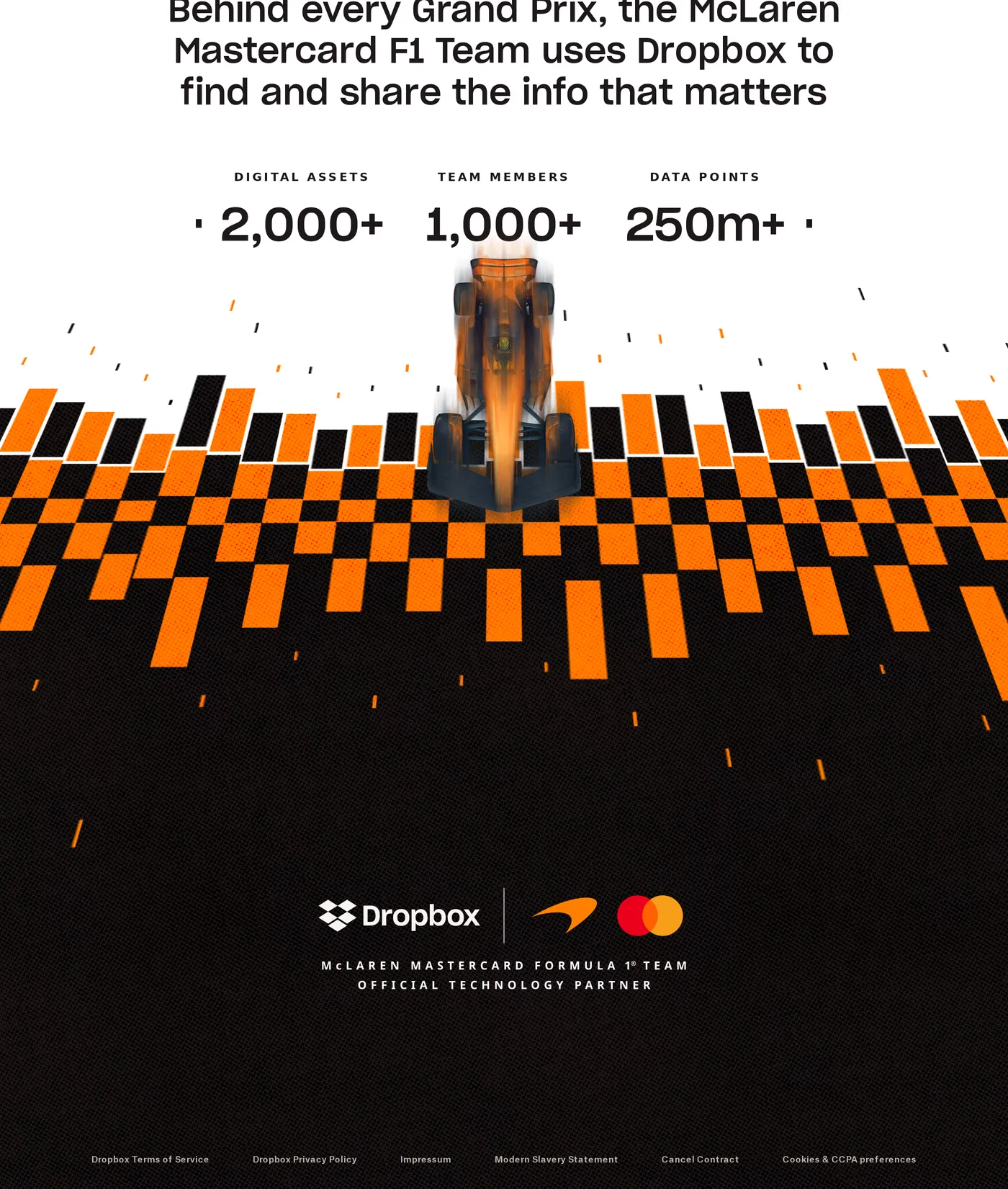 Dropbox Dash × McLaren F1 — screenshot of the stats section