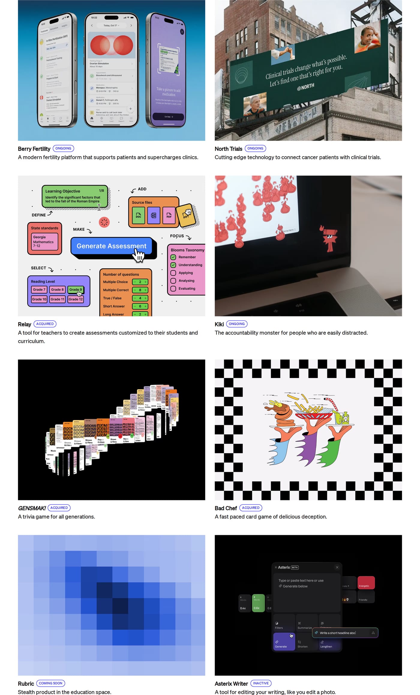 Early Works Portfolio section