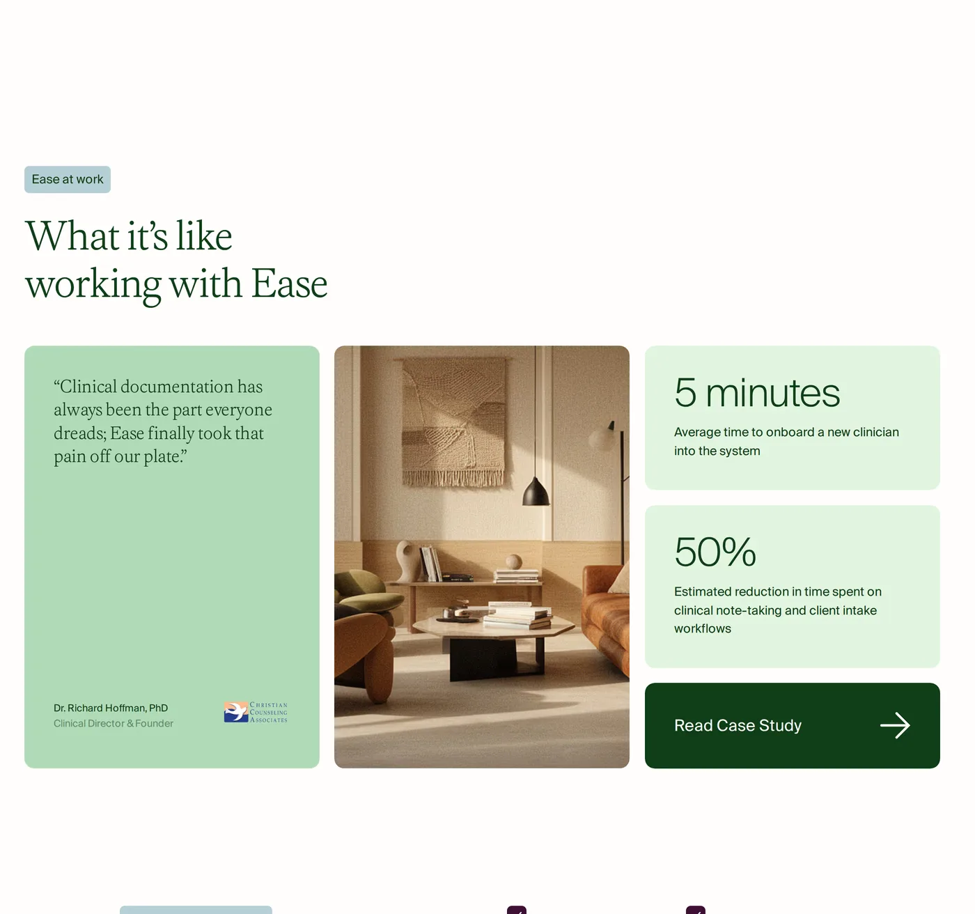 Ease Health — screenshot of the about section
