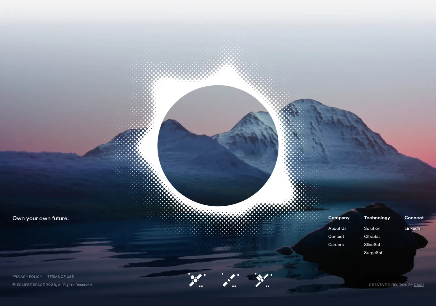 Eclipse Space — screenshot of the footer section
