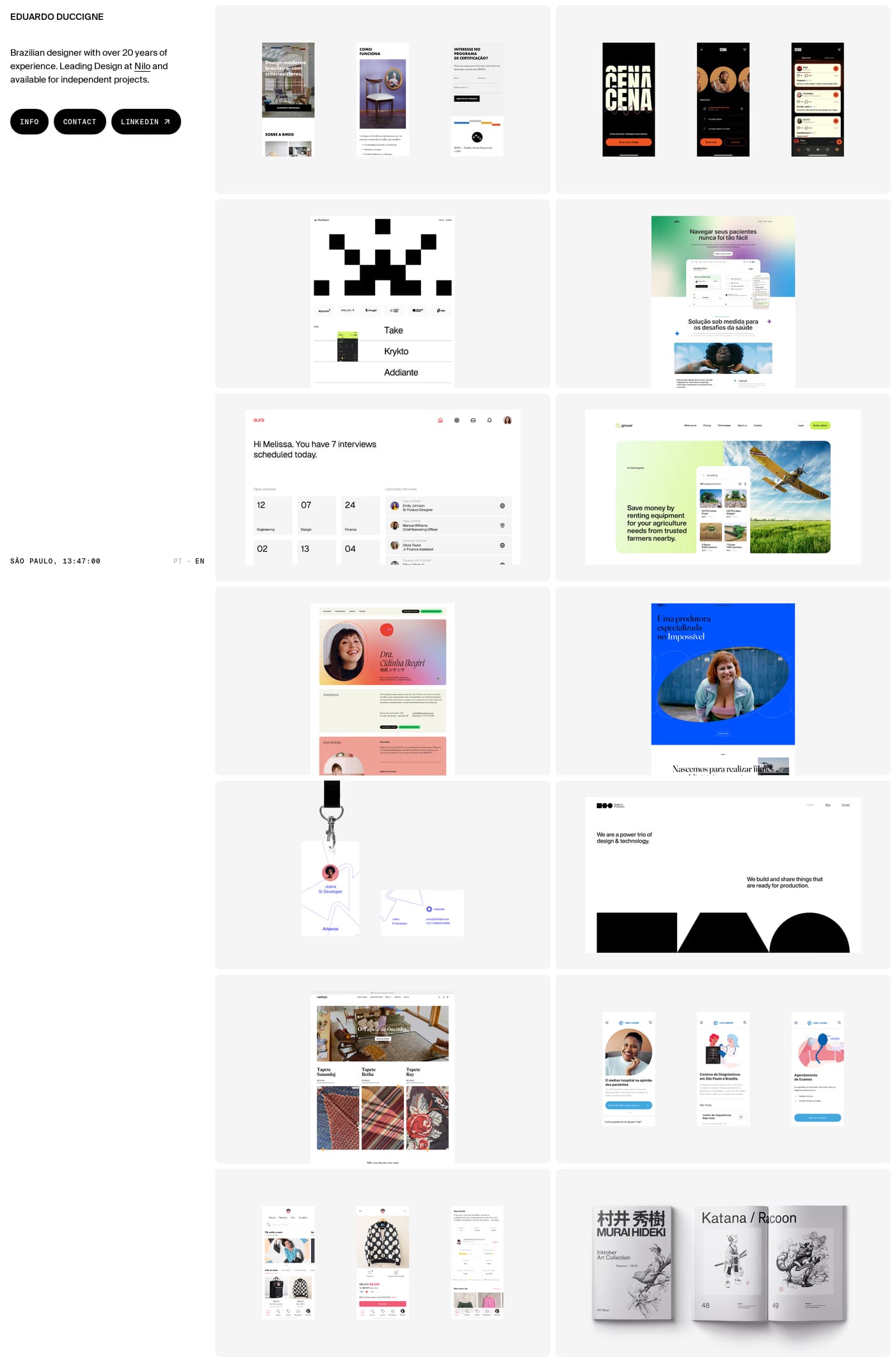Eduardo Duccigne — screenshot of the portfolio section