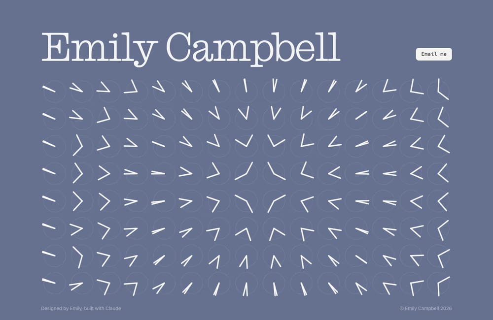 Emily Campbell — screenshot of the footer section