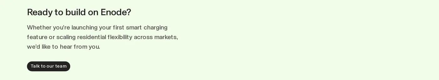 Enode — screenshot of the call to action section