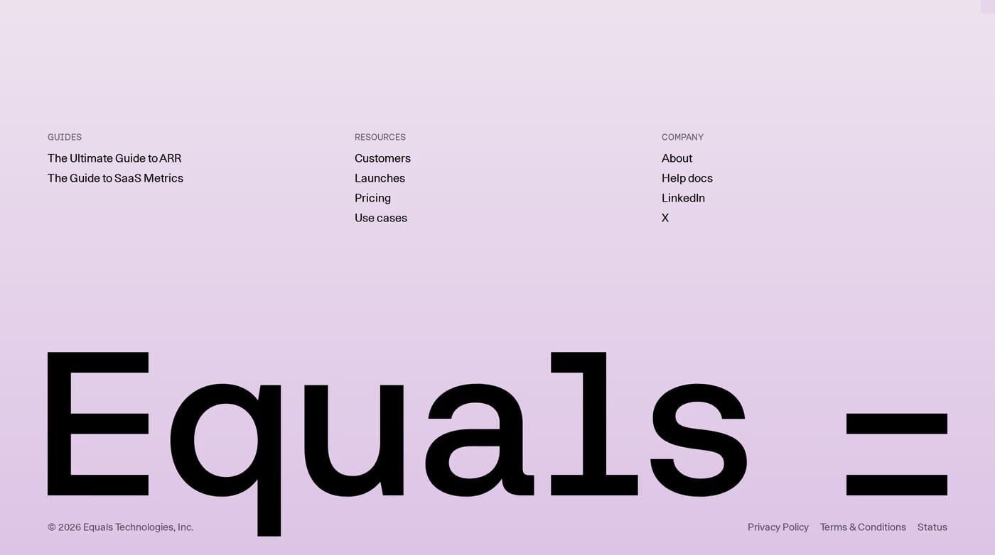 Equals Footer section