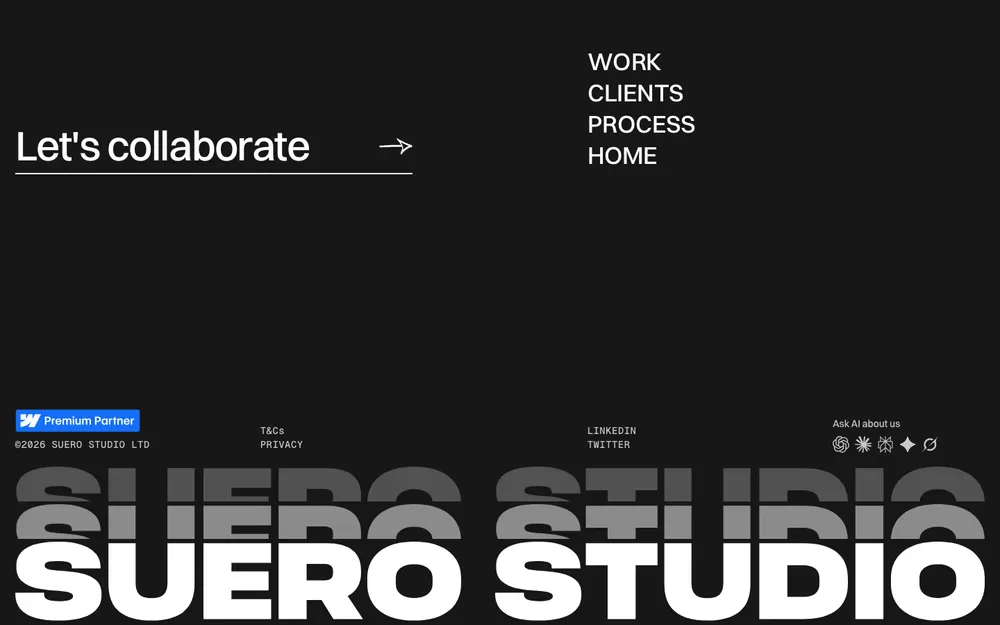 Ethan Suero — screenshot of the footer section