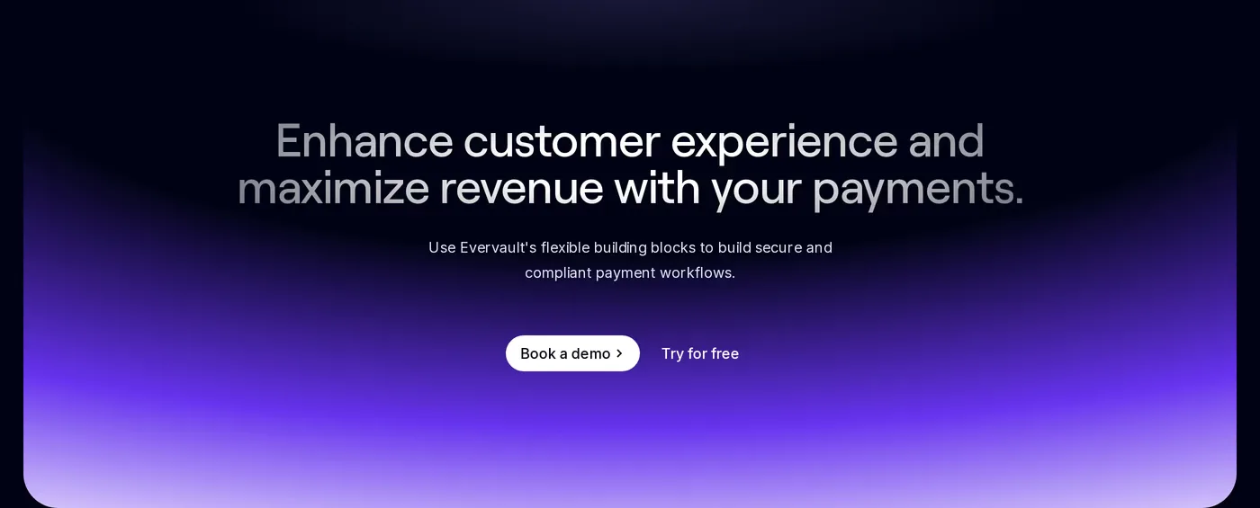 Evervault — screenshot of the call to action section