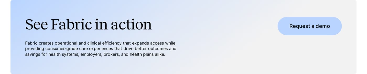 Fabric — screenshot of the call to action section
