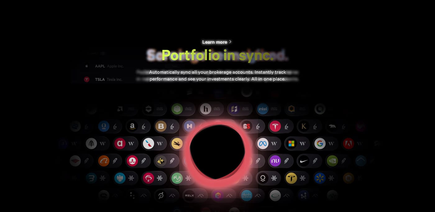 Fey — screenshot of the portfolio section