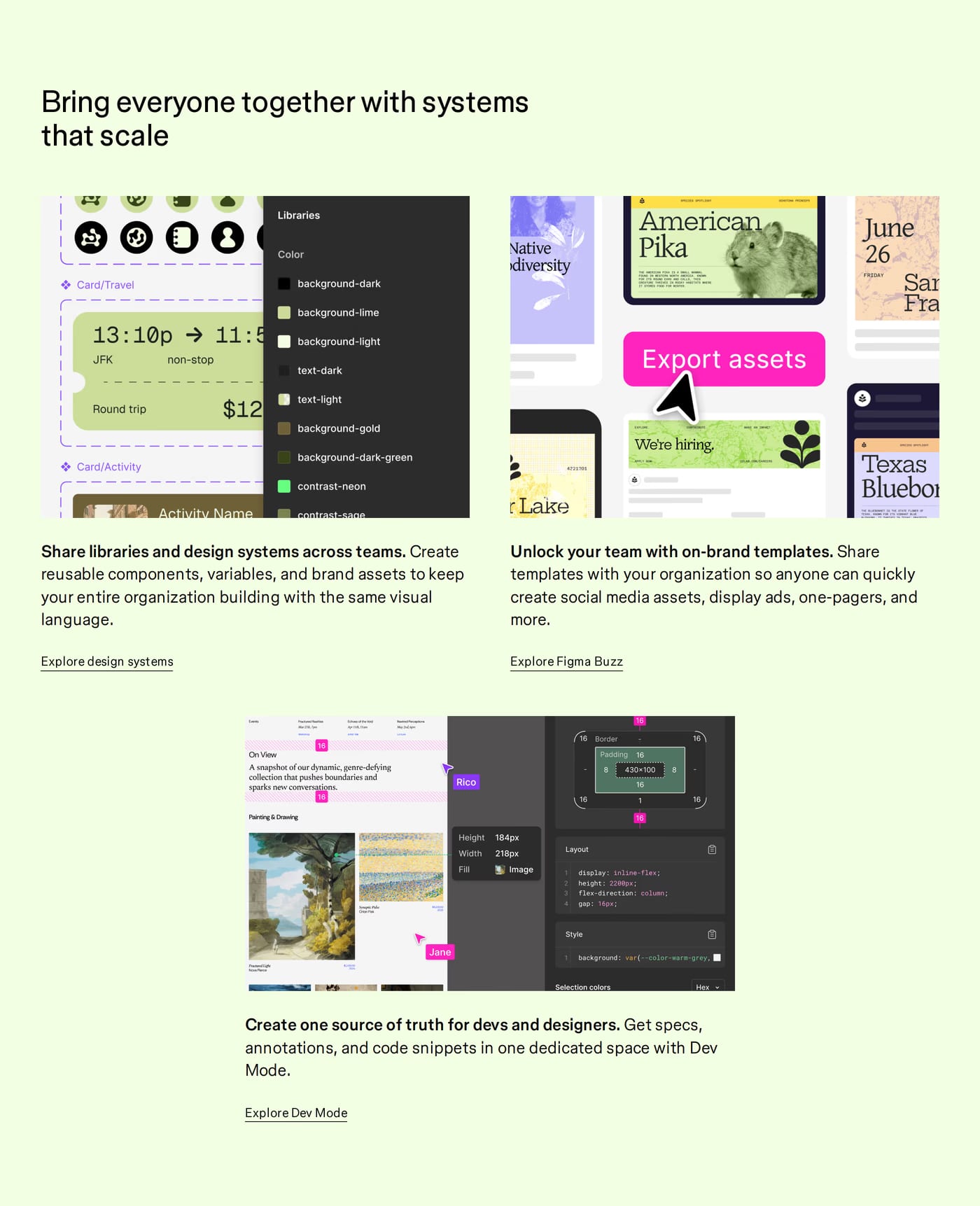 Figma — screenshot of the features section