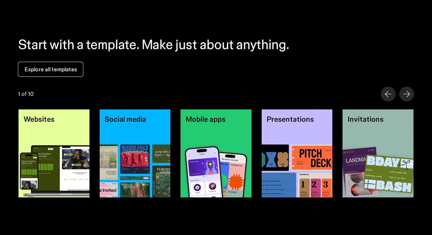 Figma — screenshot of the features section