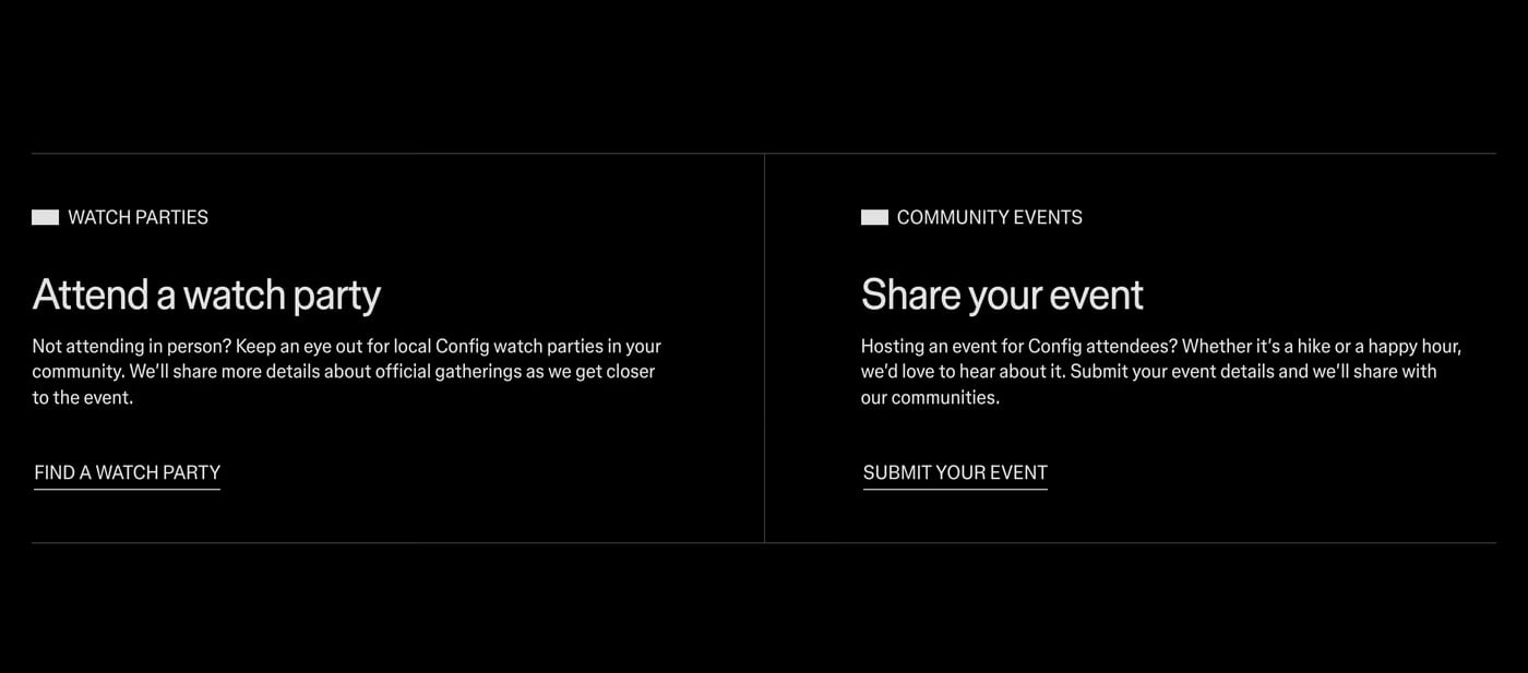 Figma Config Events section