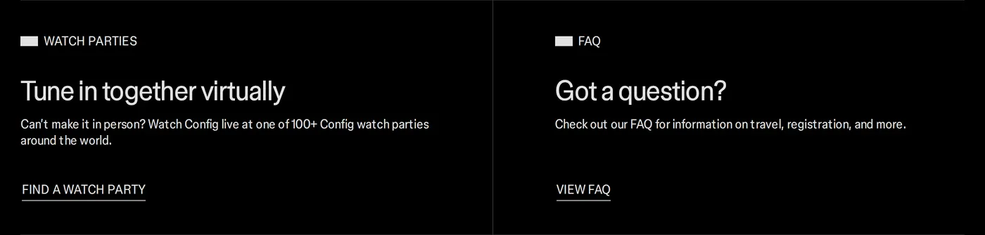 Figma Config — screenshot of the faq section
