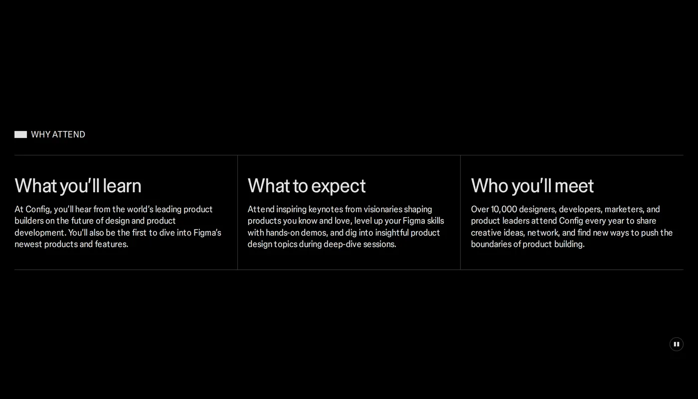 Figma Config — screenshot of the features section