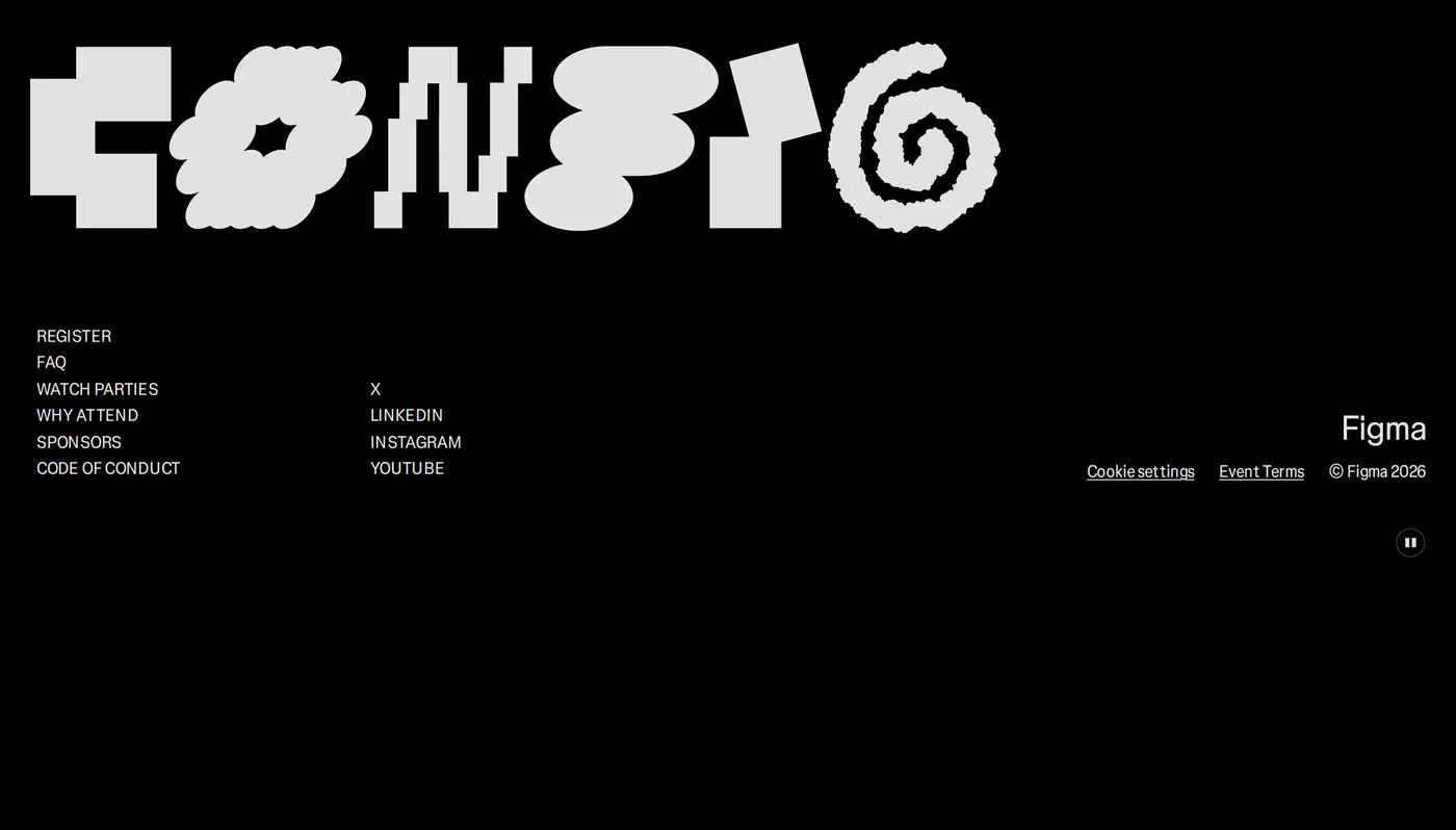 Figma Config — screenshot of the footer section