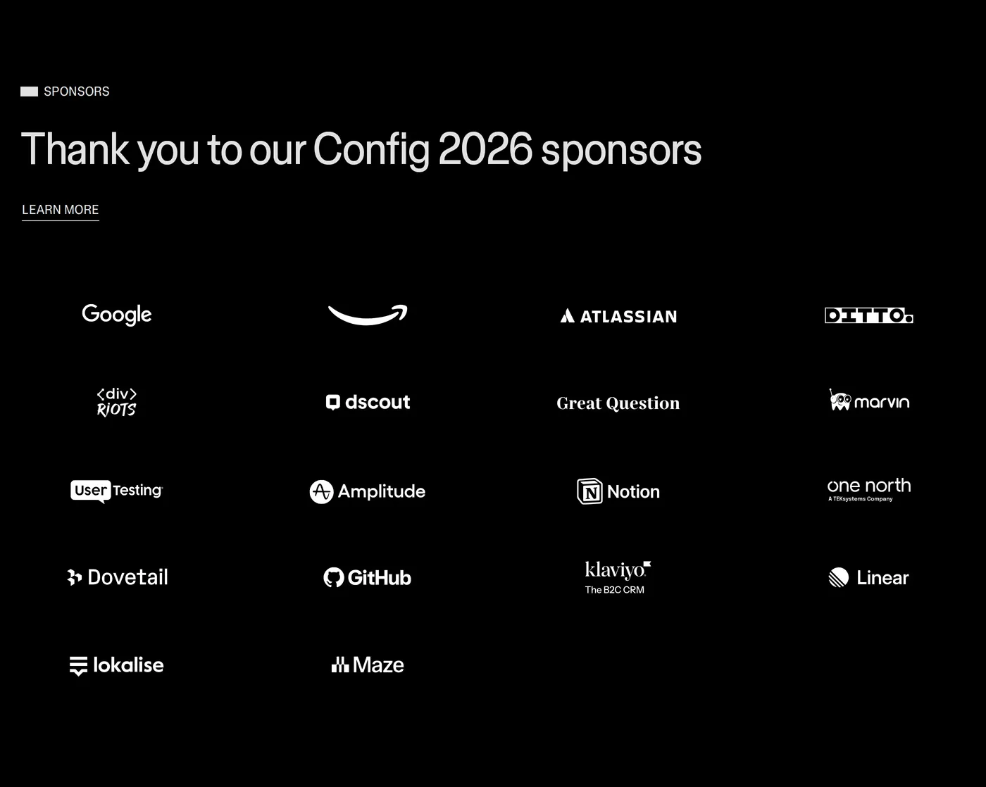 Figma Config — screenshot of the logos section