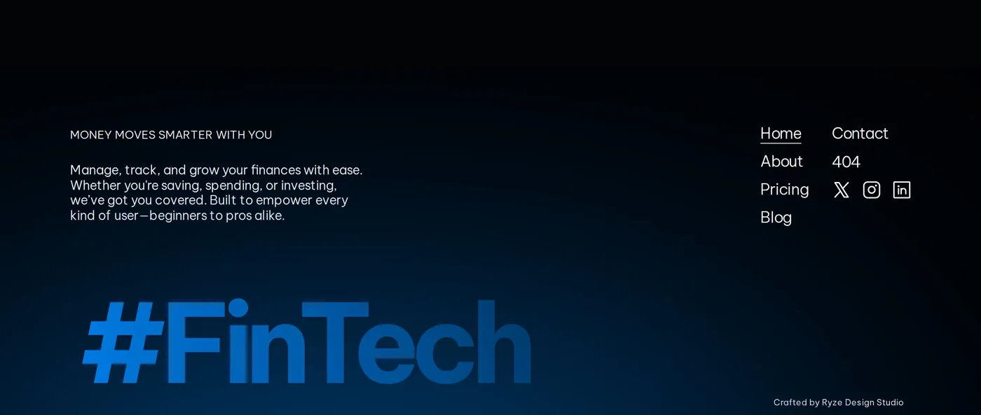 FinSight — screenshot of the footer section