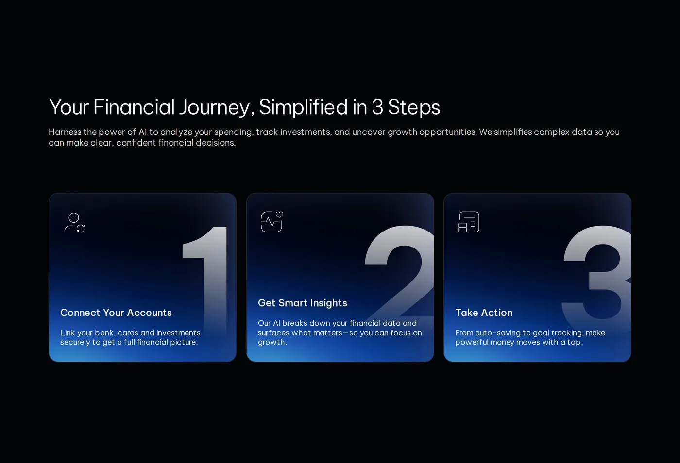 FinSight — screenshot of the how it works section