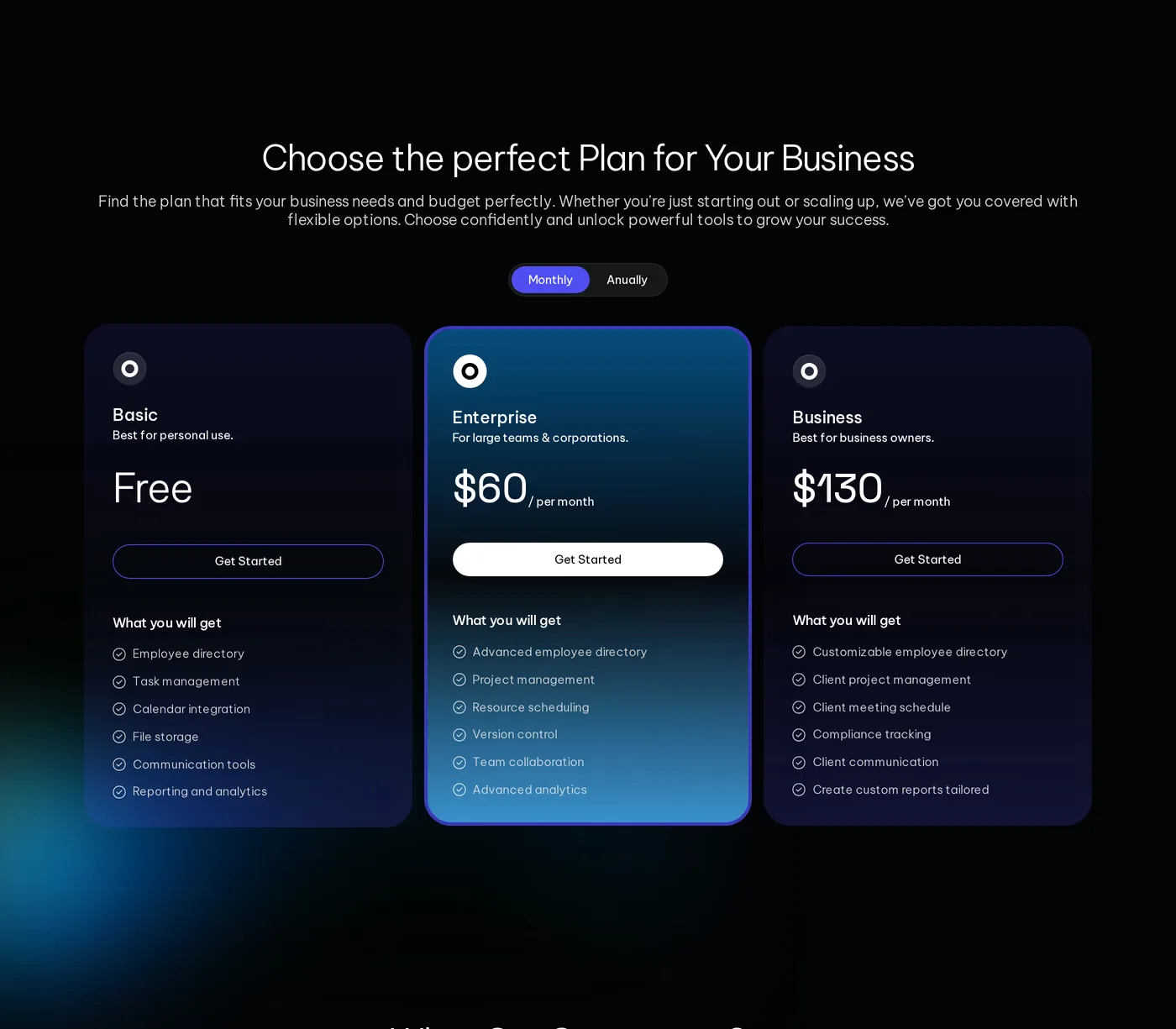 FinSight — screenshot of the pricing section