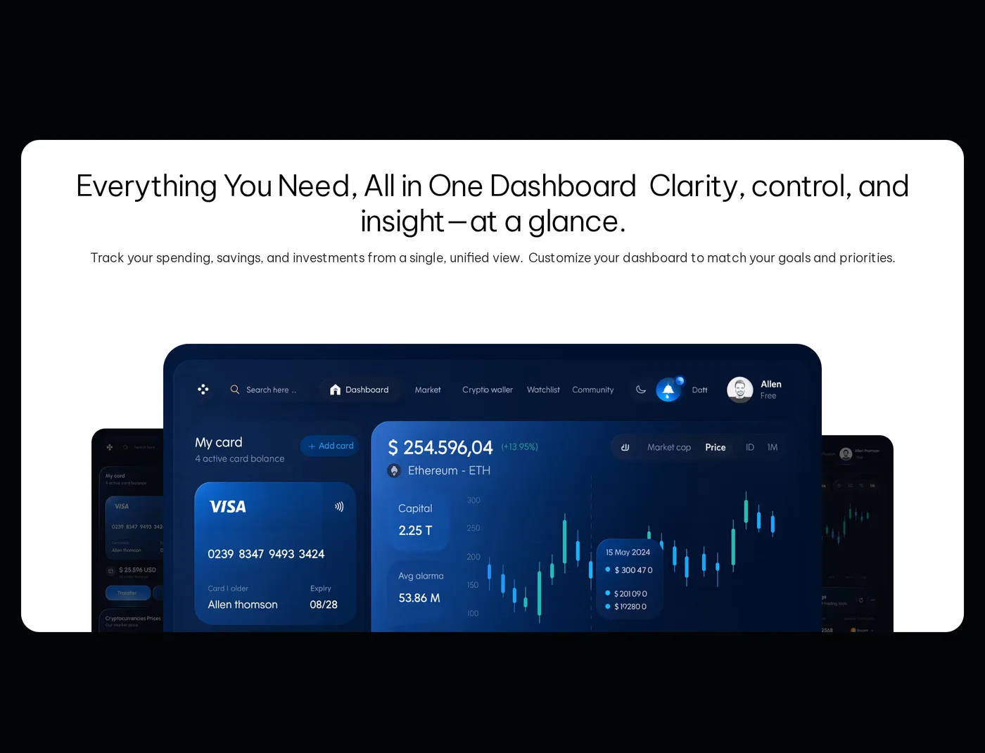 FinSight — screenshot of the features section