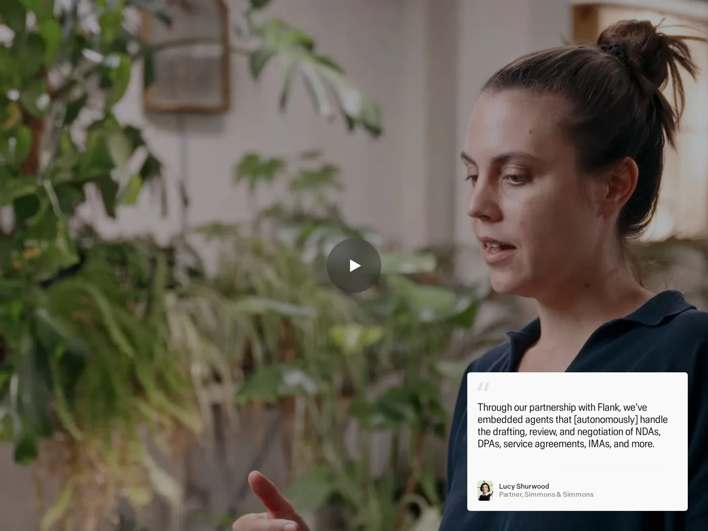 Flank — screenshot of the testimonials section
