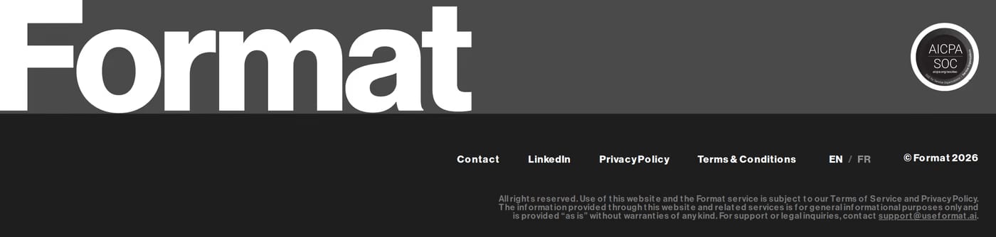 Format — screenshot of the footer section