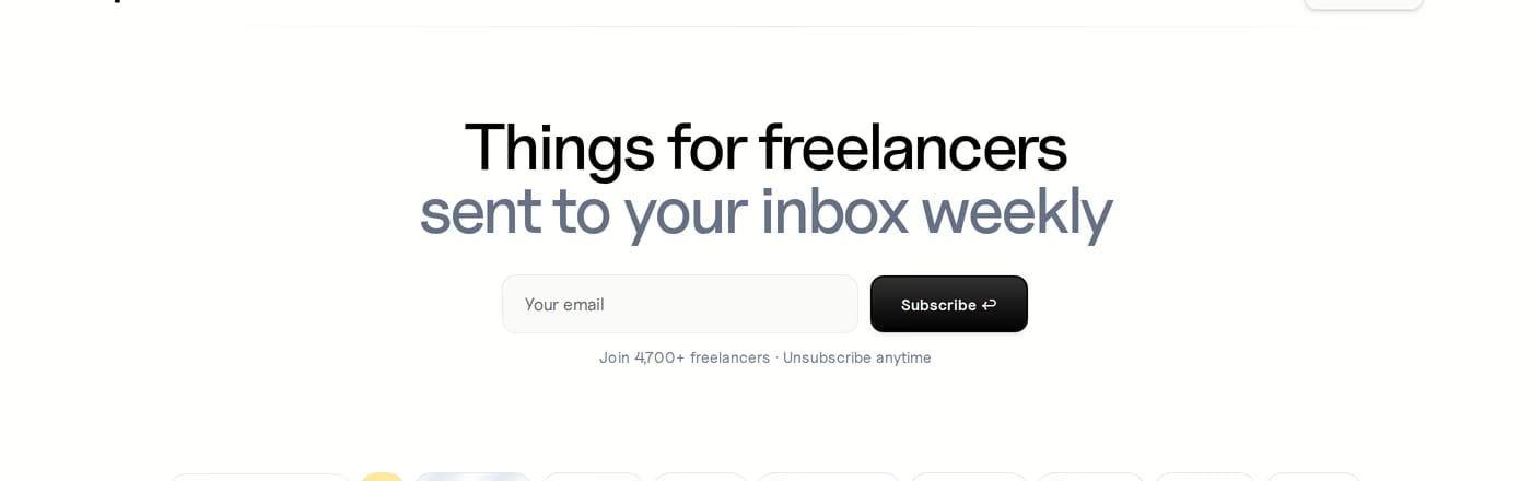 Freelance Things Call to action section