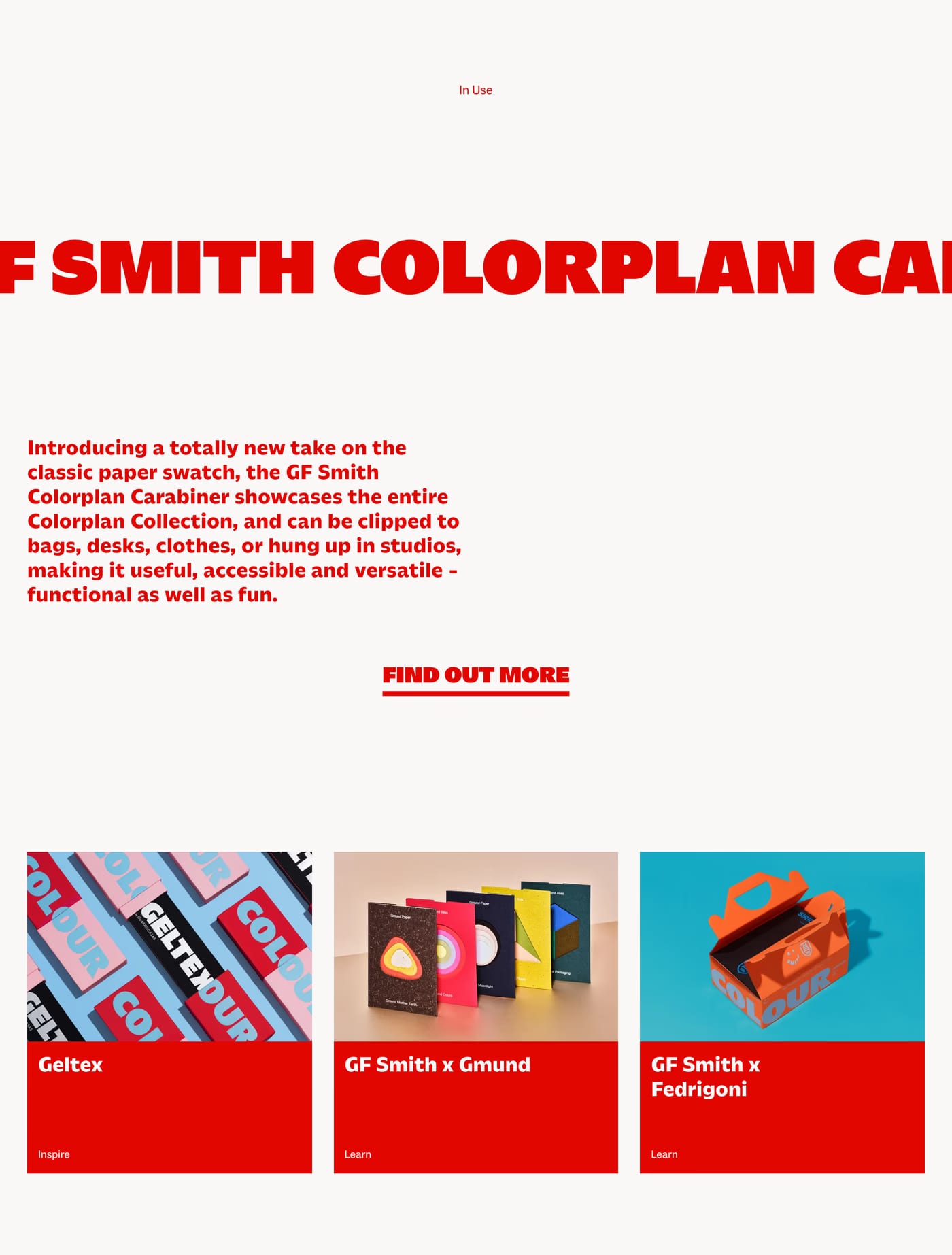 G . F Smith — screenshot of the features section