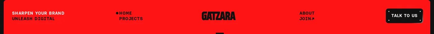 GATZARA Studio — screenshot of the navigation section