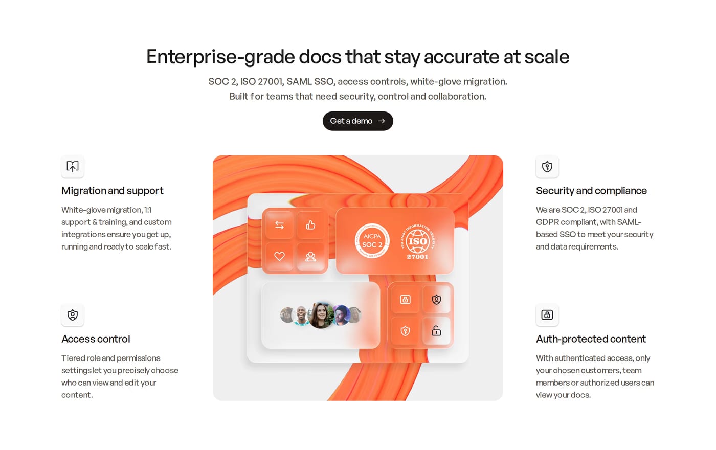GitBook — screenshot of the features section