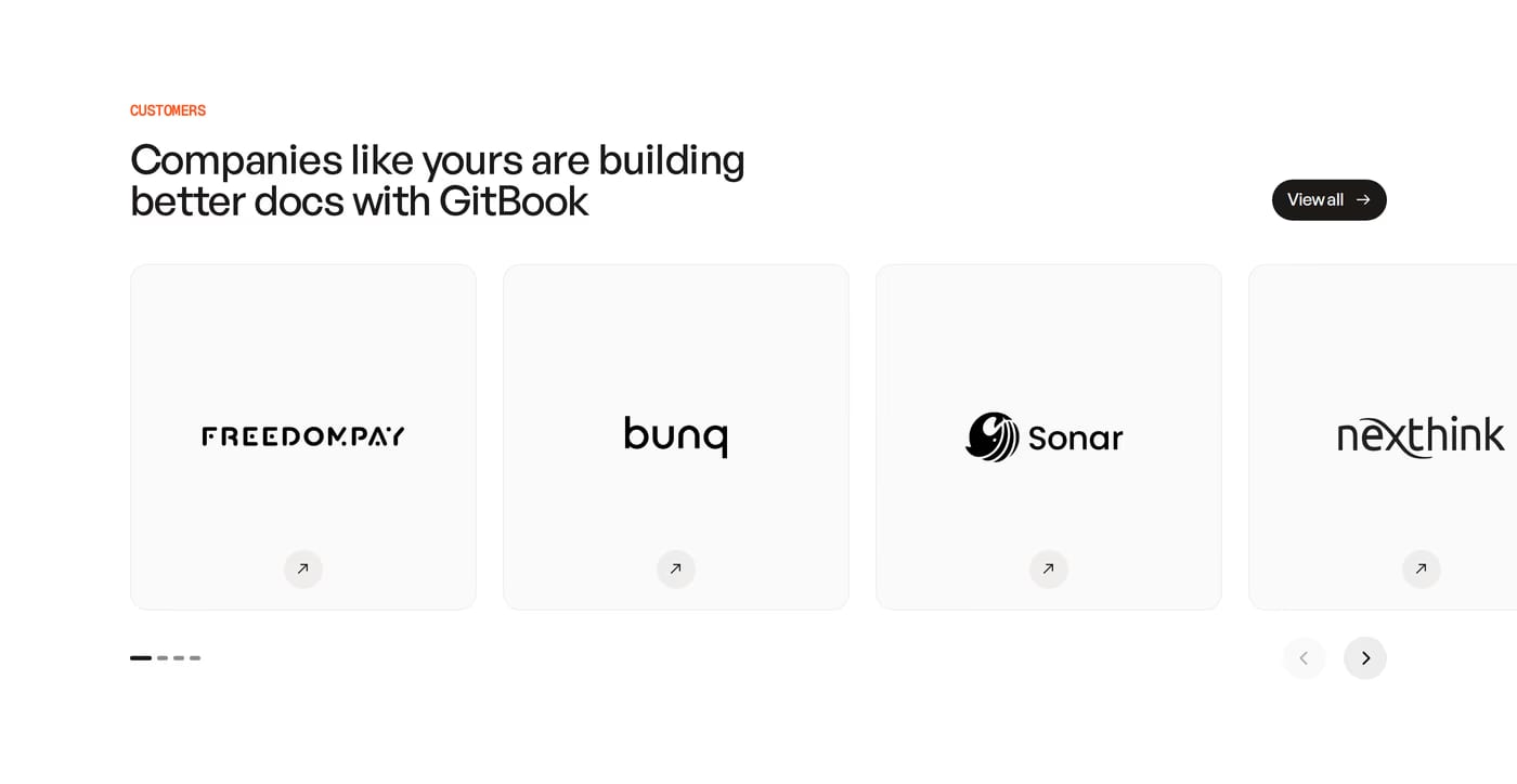 GitBook — screenshot of the logos section