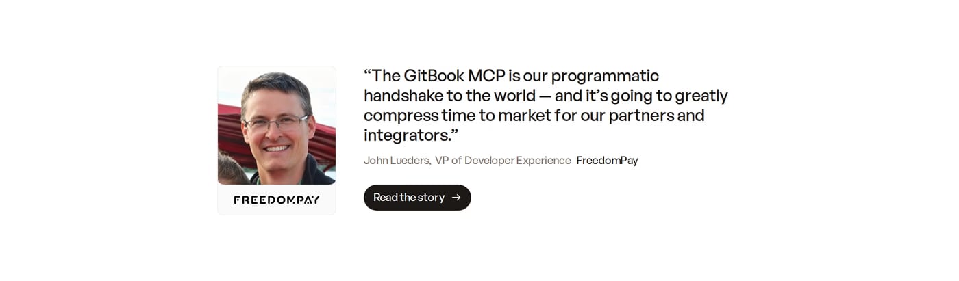 GitBook — screenshot of the testimonials section