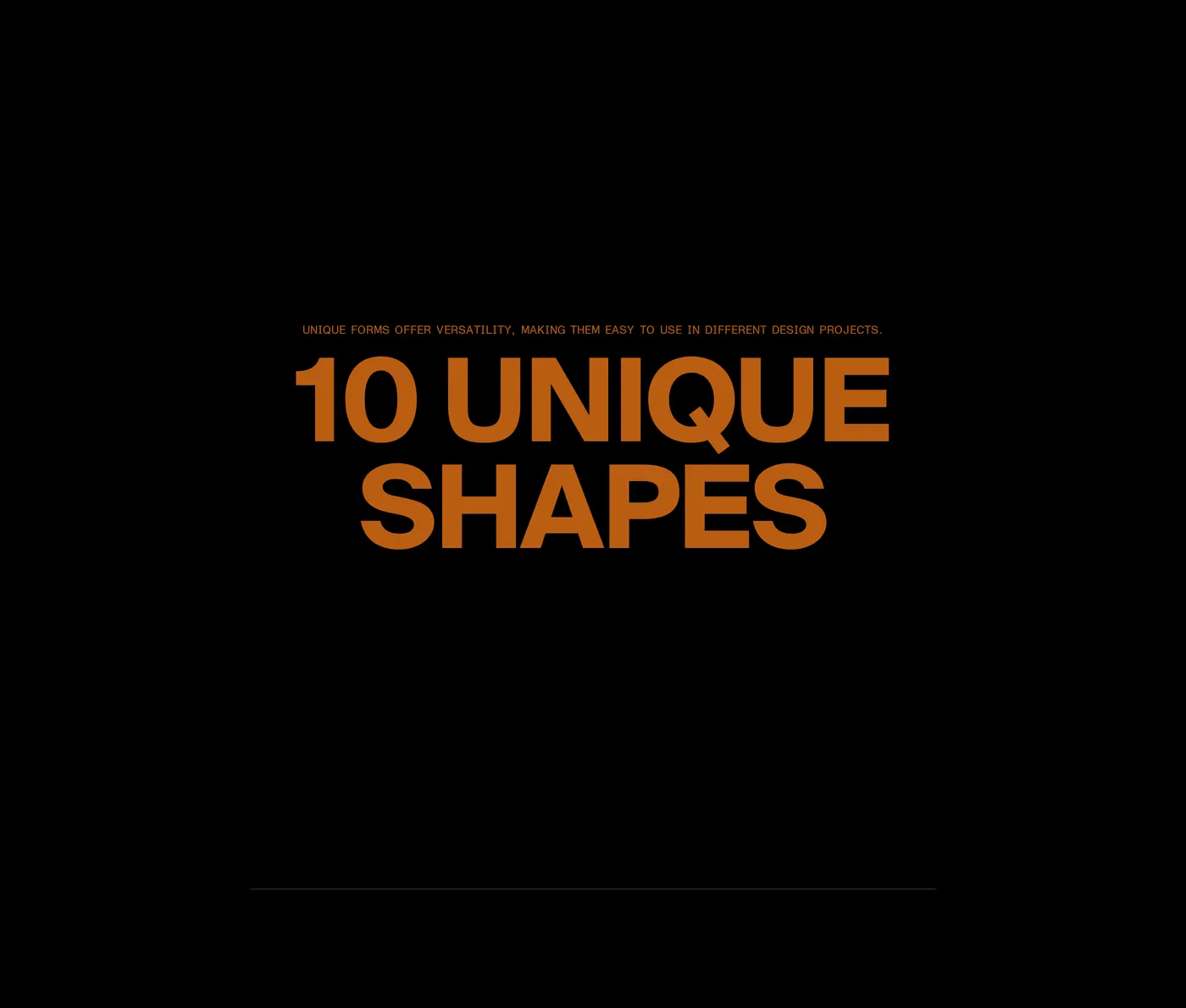 Glass abstract shapes — screenshot of the hero section