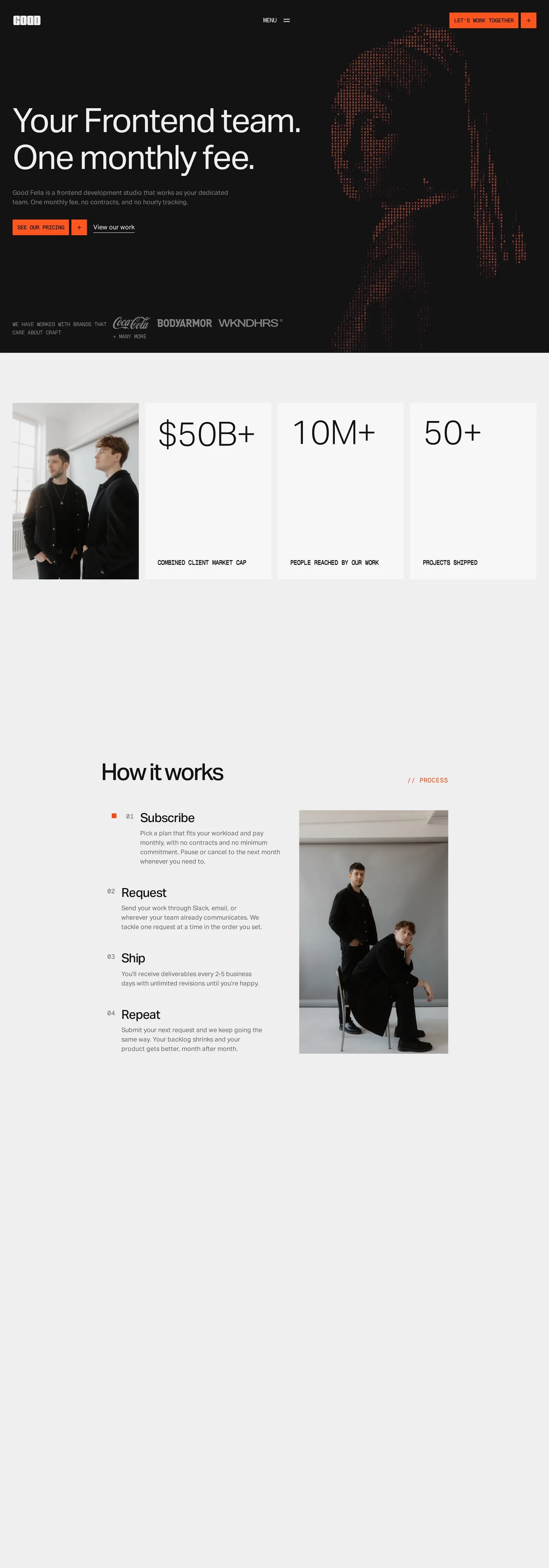 Good Fella — screenshot of the how it works section