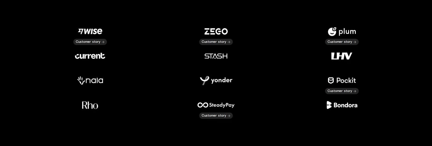 Gradient Labs — screenshot of the logos section