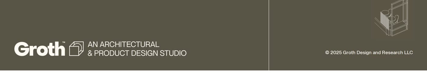 Groth Studio — screenshot of the footer section
