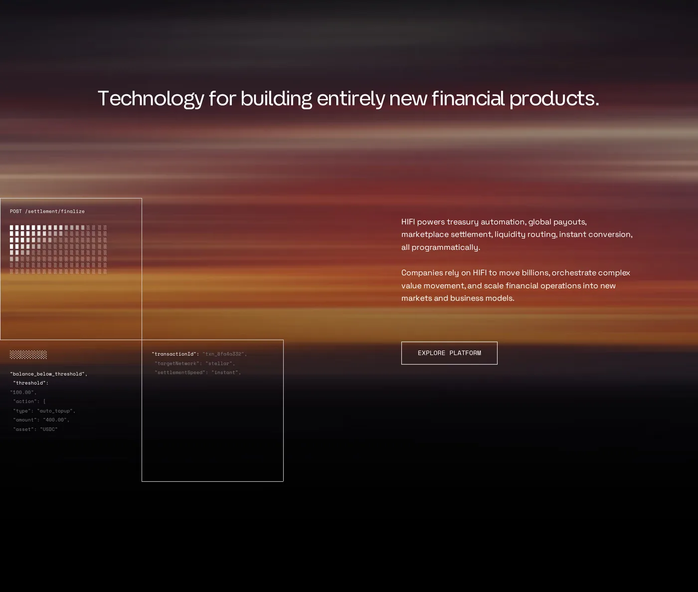 HIFI — screenshot of the features section
