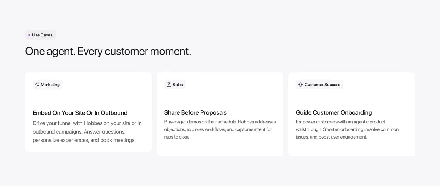 Hobbes — screenshot of the services section