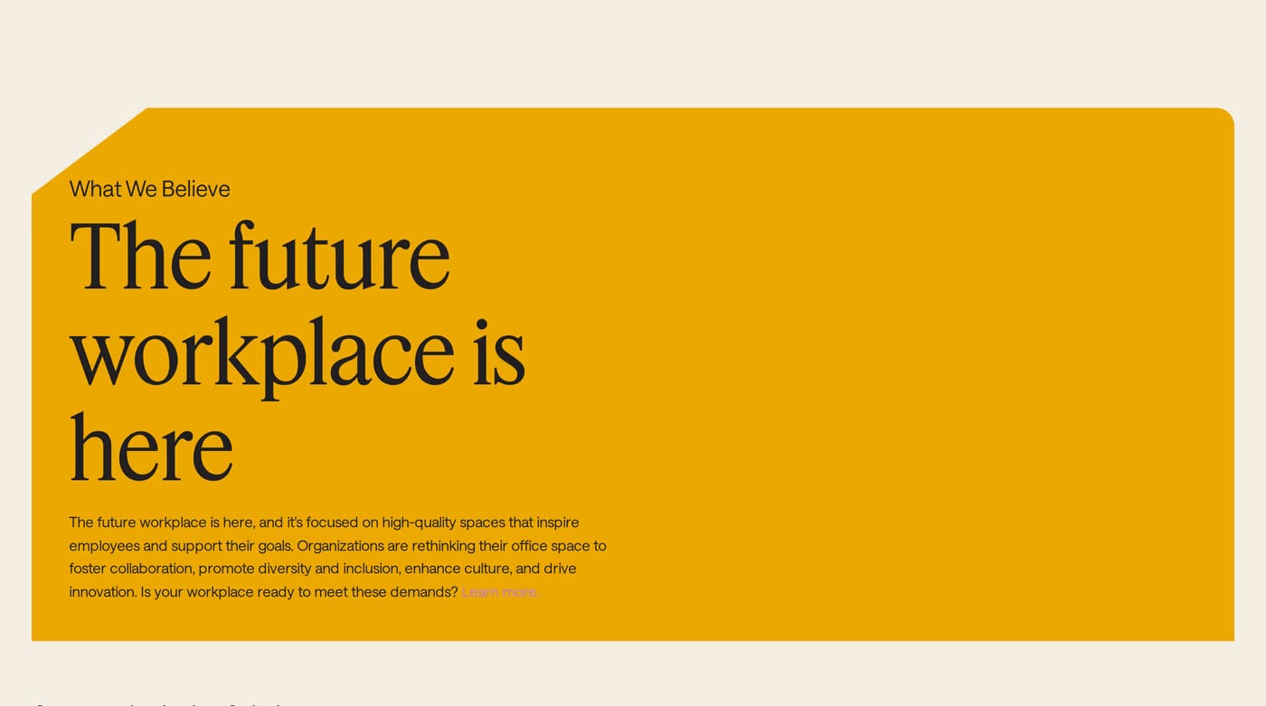 Holland Design — screenshot of the features section