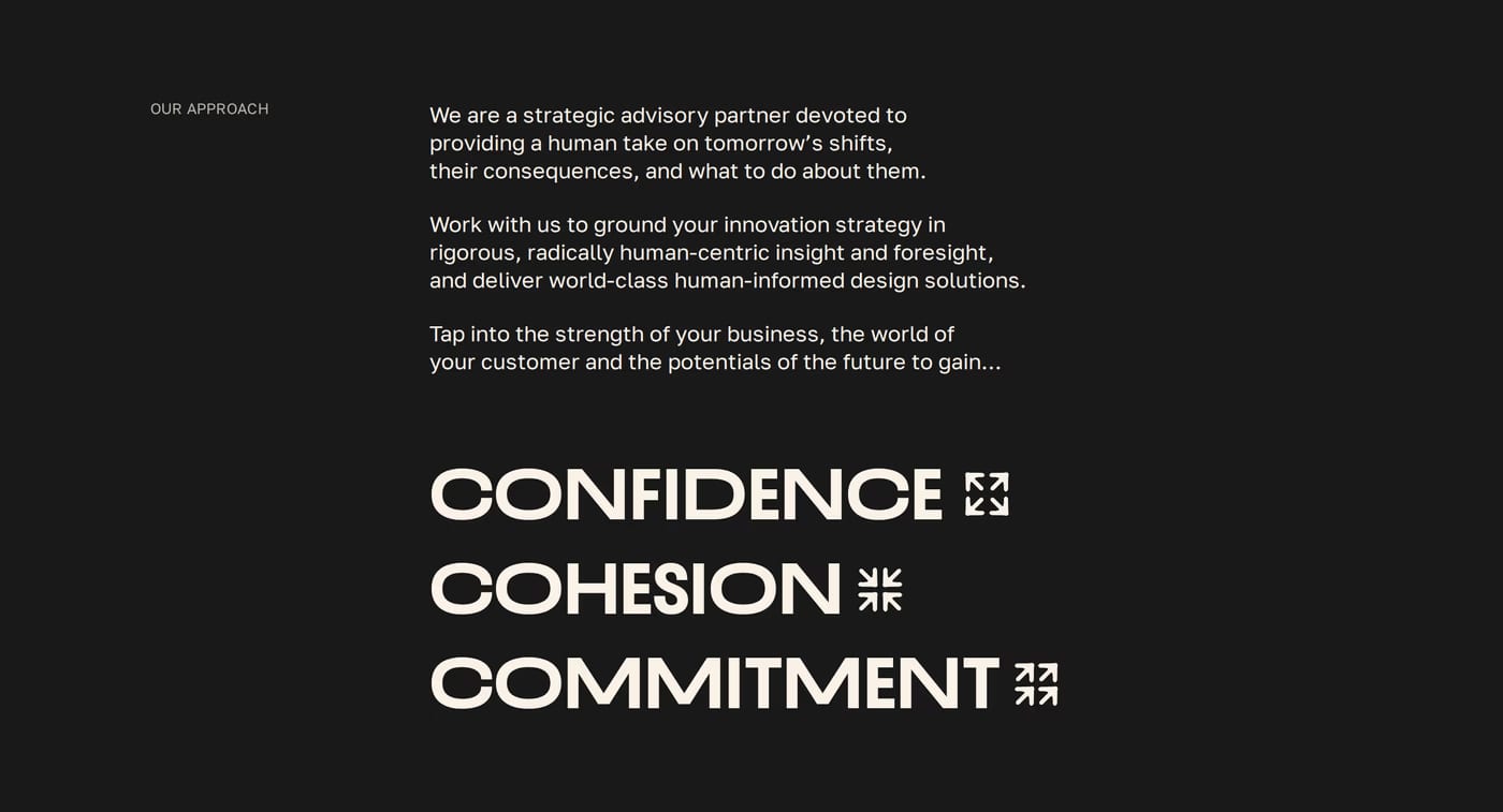 Human Futures — screenshot of the about section