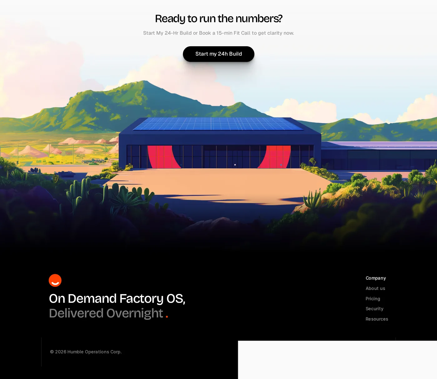 Humble — screenshot of the footer section