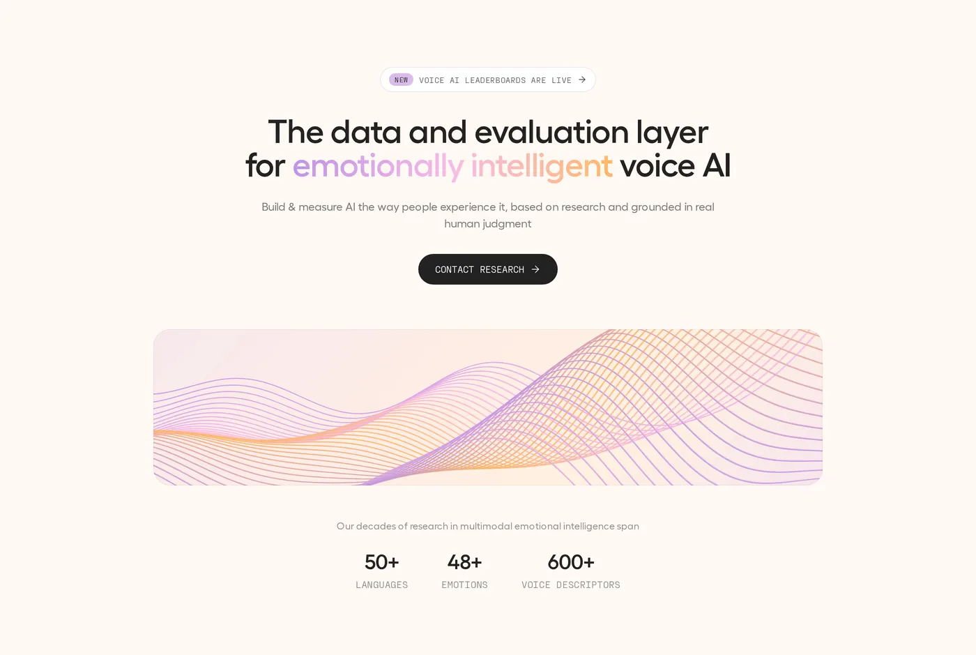 Hume AI — screenshot of the hero section