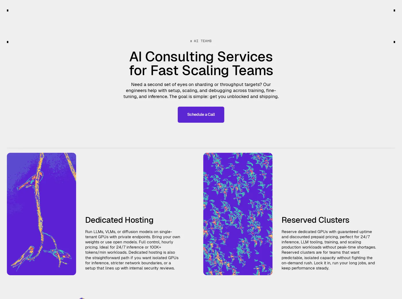 Hyperbolic — screenshot of the services section