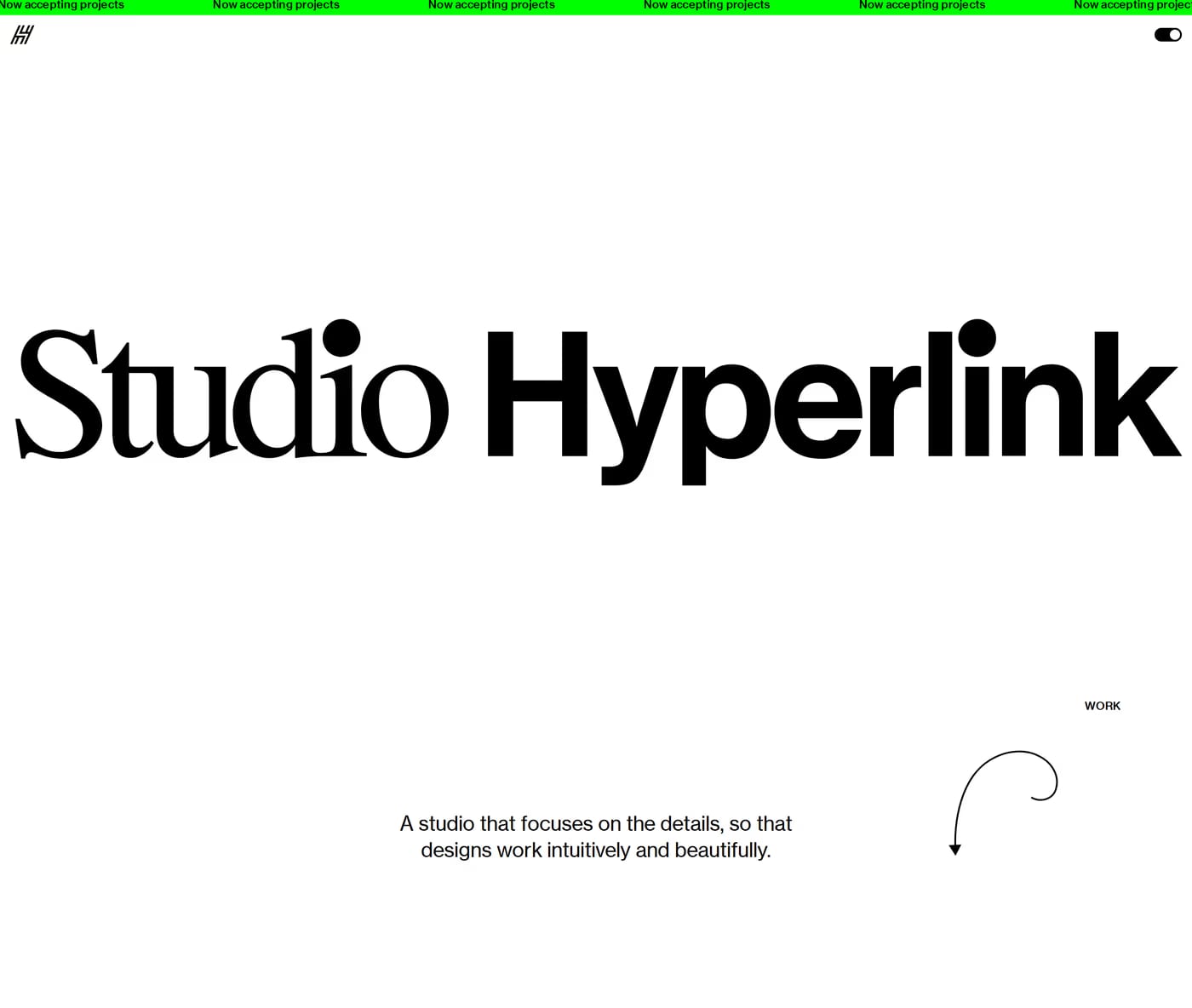 Hyperlink Hero section