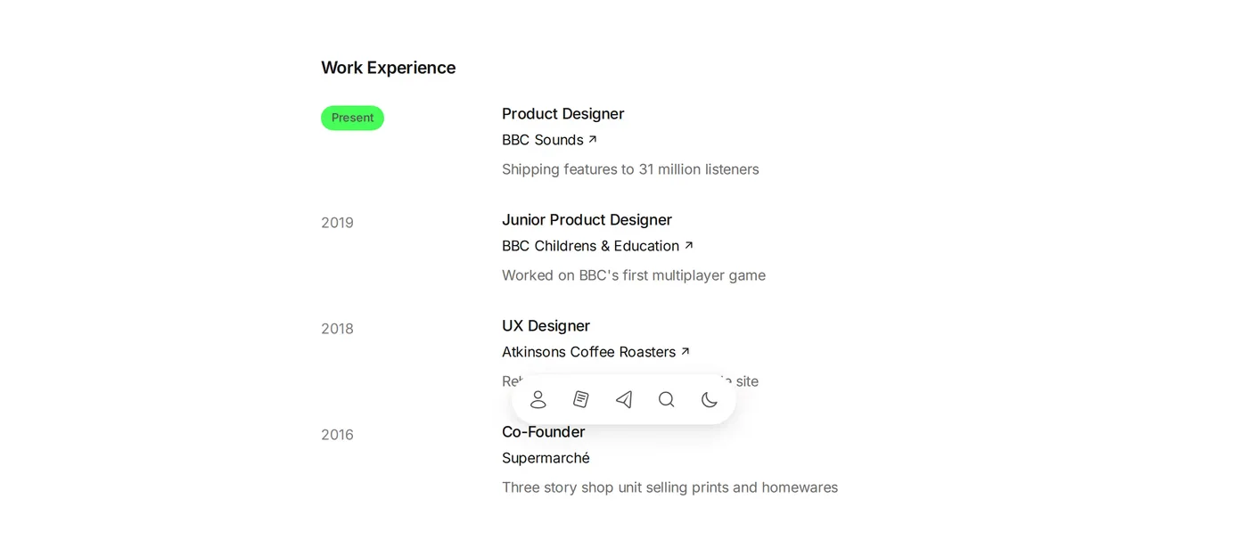 Josh Dring — screenshot of the team section