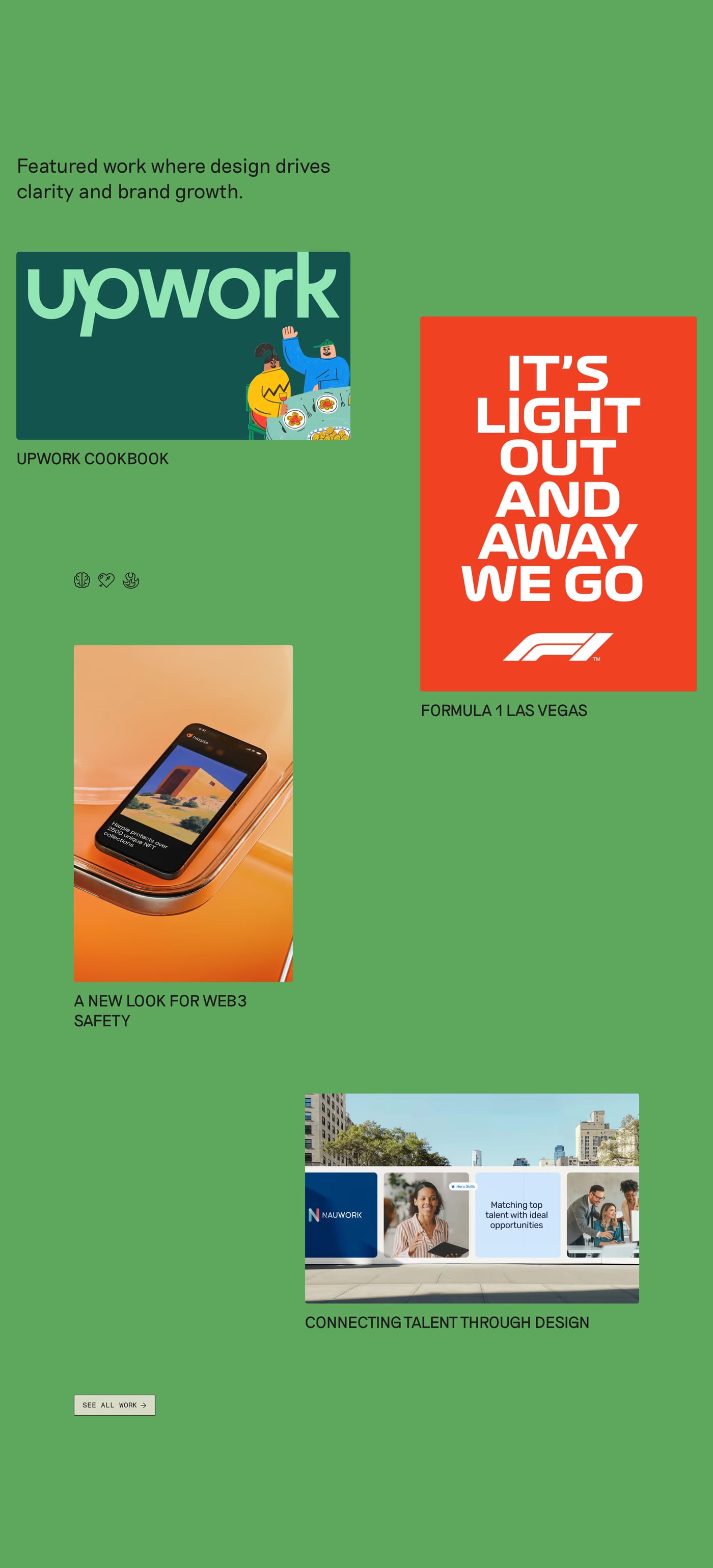 Juice — screenshot of the portfolio section