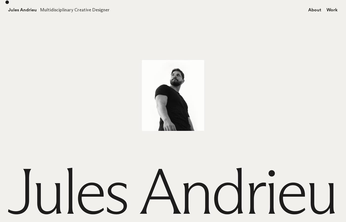 Jules Andrieu — screenshot of the hero section
